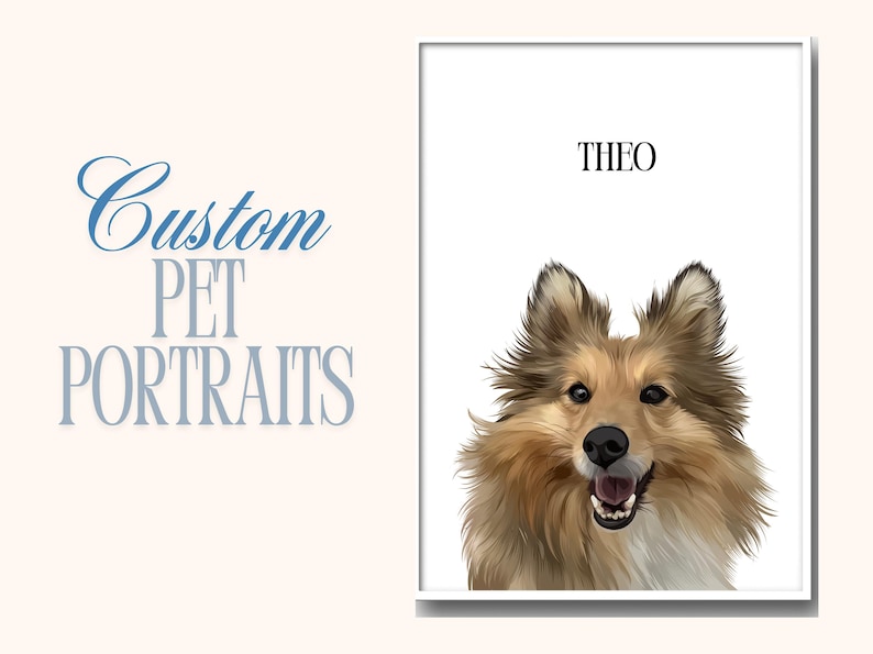 Customized Pet Drawing — original Bonafide Pets Etsy photograph 1